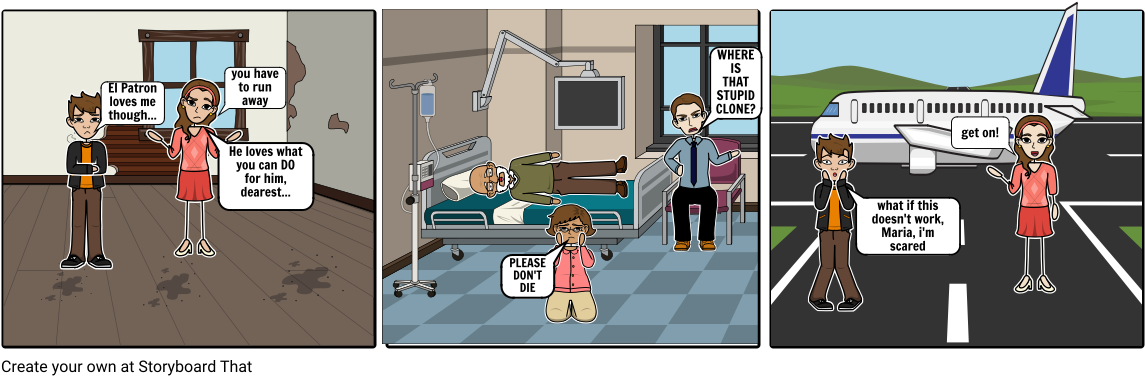 El Patron's Death - Cartoon (1164x385), Png Download