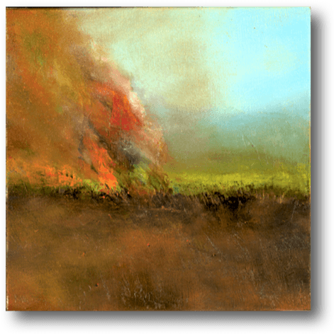 The Burn Off 25cm X 25cm Oil On Canvas - Oil Painting (477x475), Png Download