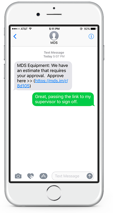 2-way Text Messaging For Service Departments - Phone Out Of Service Text (365x686), Png Download