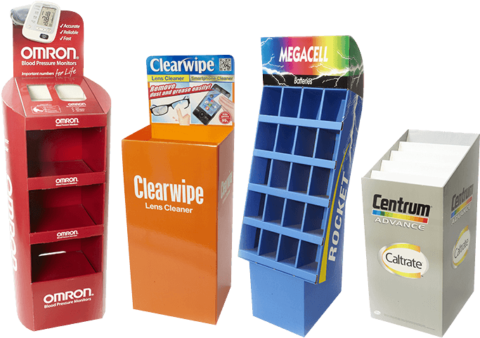 Retail Floor Displays - Cardboard (728x518), Png Download