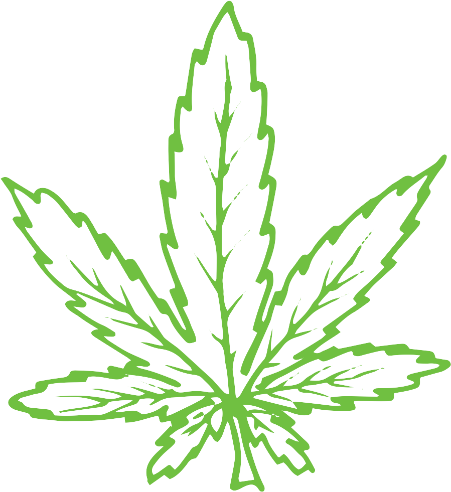 Line Drawing Of A Cannabis Leaf - Illustration (1200x1200), Png Download