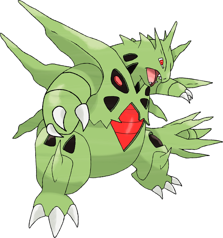 Pokemon Shiny Mega Tyranitar Is A Fictional Character - Blaziken Vs Tyranitar (751x800), Png Download
