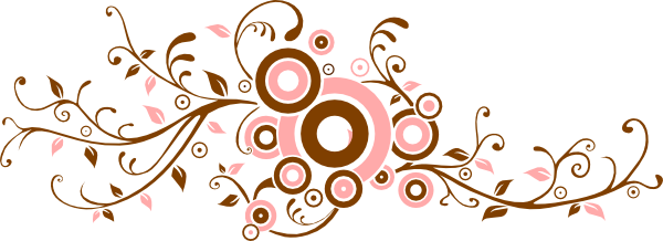 Original Png Clip Art File Pink And Brown Flourish (600x218), Png Download