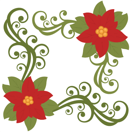 Poinsettia Clipart Flourishes - Poinsettia Corner Png (432x432), Png Download