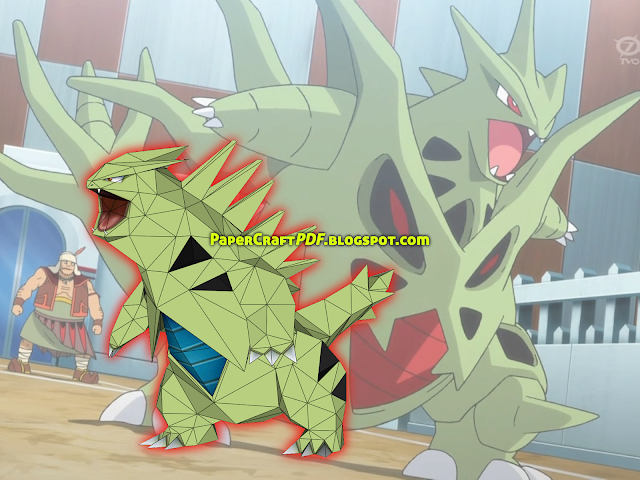 Tyranitar Papercraft Model Template - Tyranitar Pokemon Go Gym (640x480), Png Download