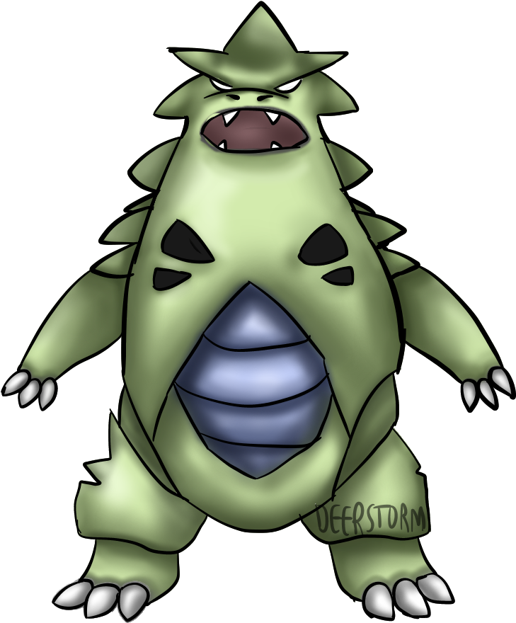 I Drew Tyranitar For My Little Brother - Cartoon (776x906), Png Download