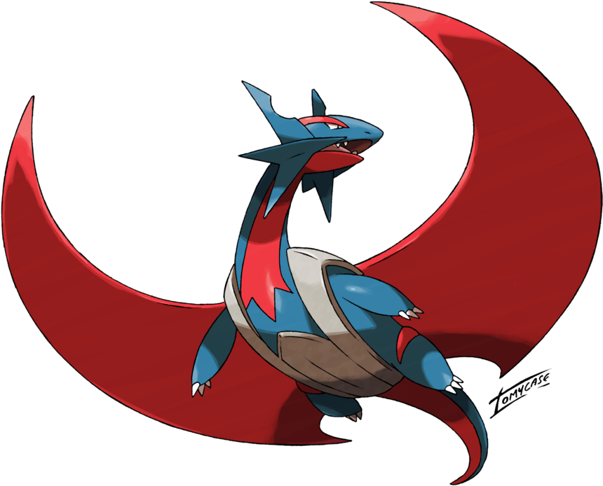 Rt For Mega Salamence Vs Fav For Mega Tyranitar - Mega Evolution Dragon Pokemon (900x731), Png Download