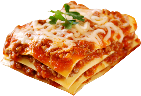 All Pasta Dishes Come With A Side Salad And Garlic - Lasagna Png (522x358), Png Download