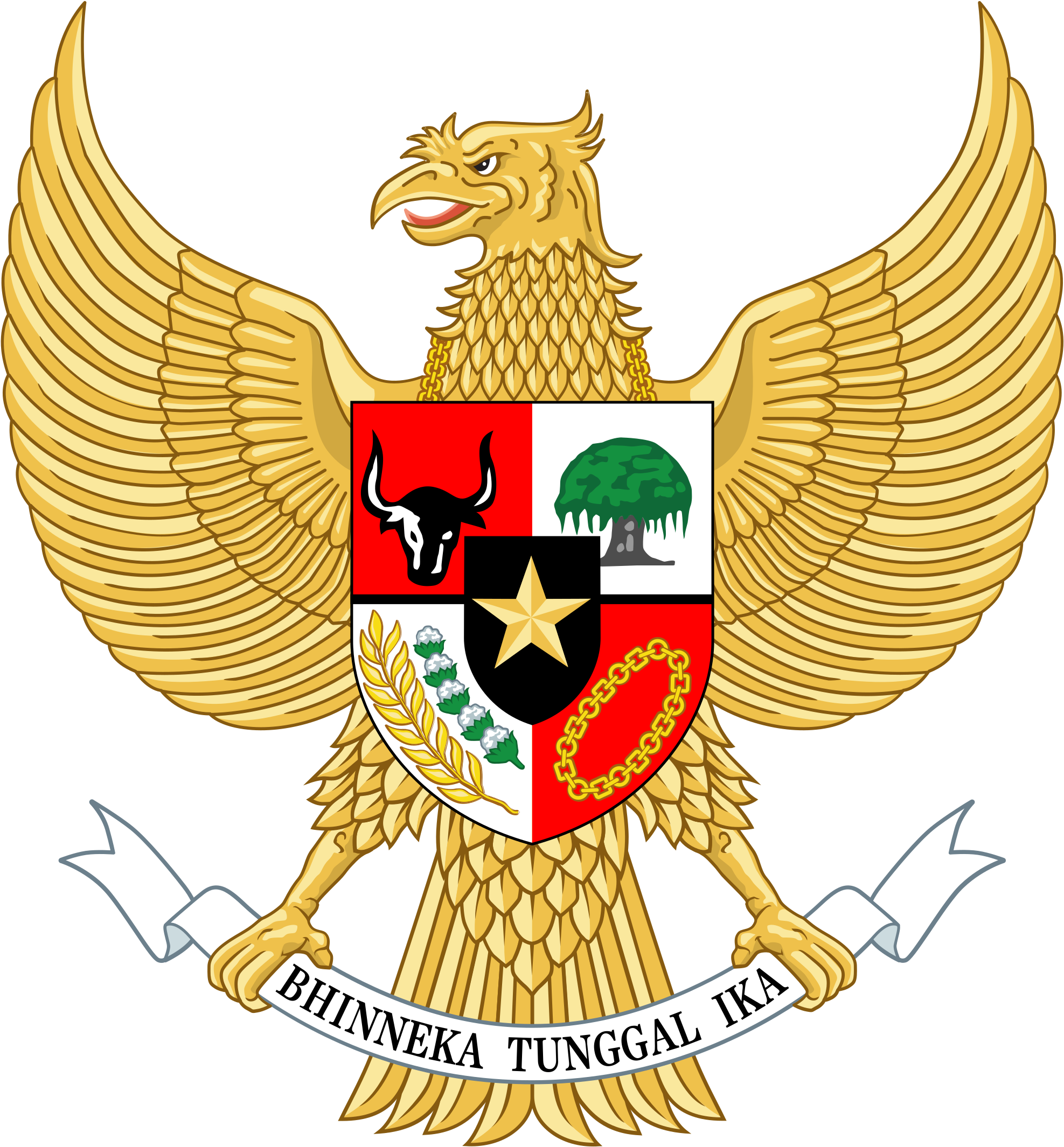National Emblem Of Indonesia - Lambang Garuda (2000x2178), Png Download