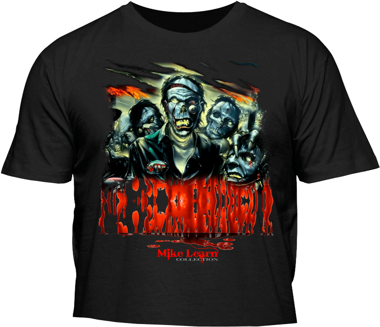 Freehand Zombie Horde Pr - Active Shirt (800x701), Png Download