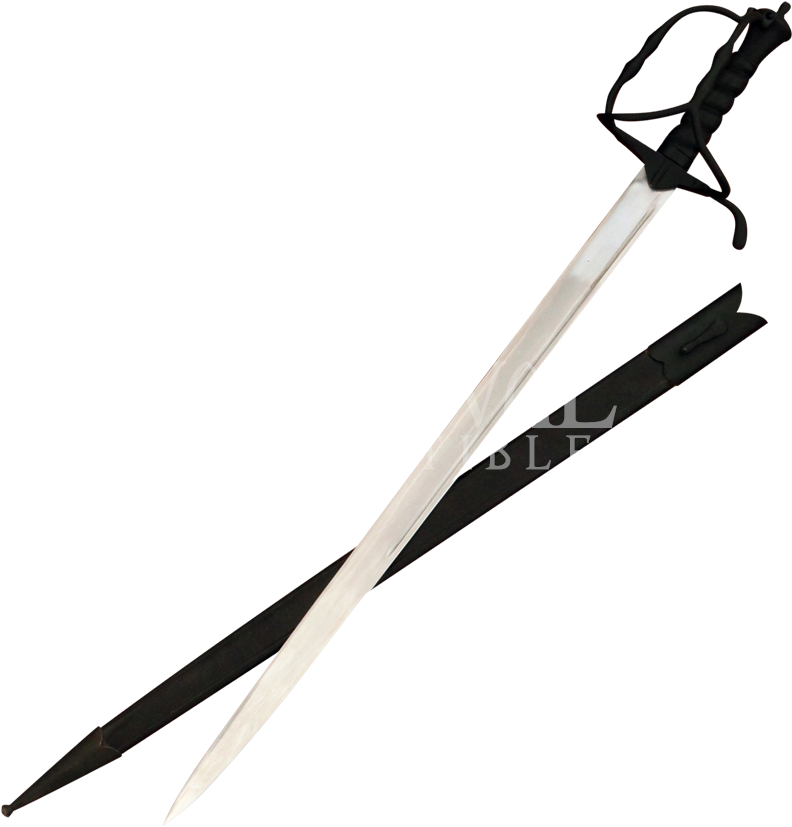 Blackened Short English Saber - Sword (850x850), Png Download