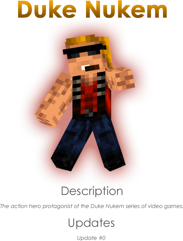 Rgxpng - Duke Nukem Skin Minecraft (640x900), Png Download