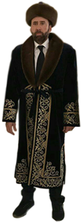 Nicolas Cage Astana Academic Dress Formal Wear Costume - Nic Cage Kazakhstan (326x887), Png Download