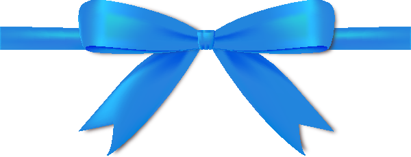 Ribbon Blue Png - Vector Ribbon Bow Png (600x230), Png Download