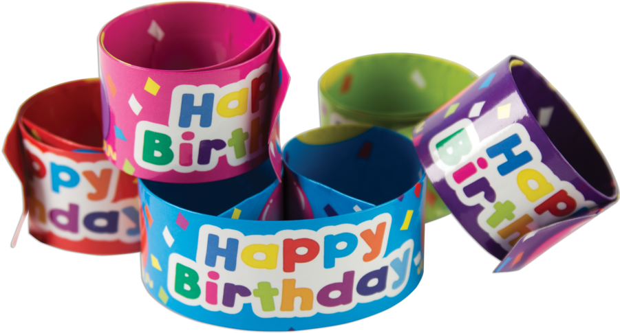 Happy Birthday Balloons Slap Bracelets Alternate Image - Teacher Created Resources Slap Bracelets Happy Birthday (900x900), Png Download
