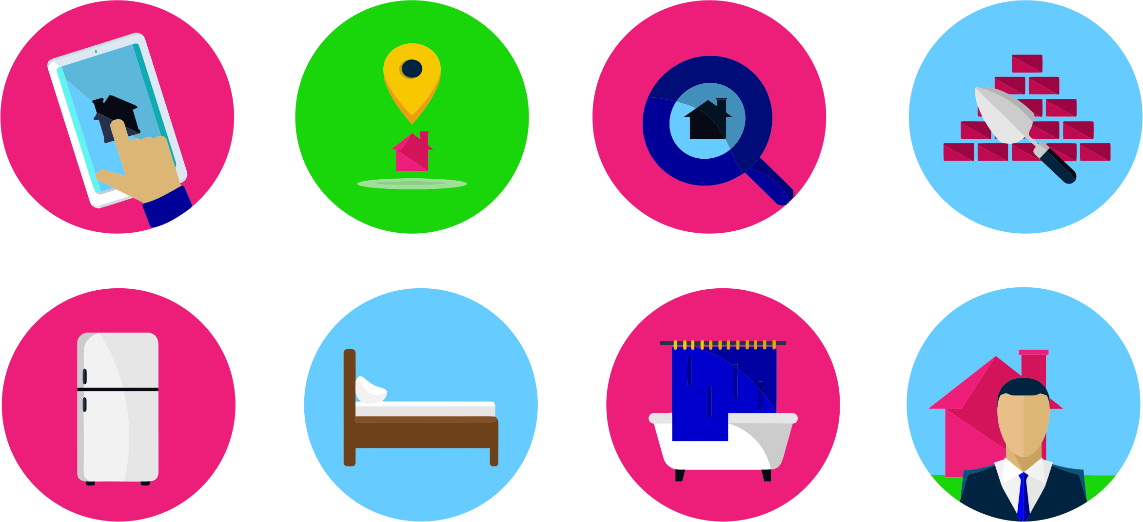 This Free Icons Png Design Of Real Estate Icons Set (2344x1072), Png Download