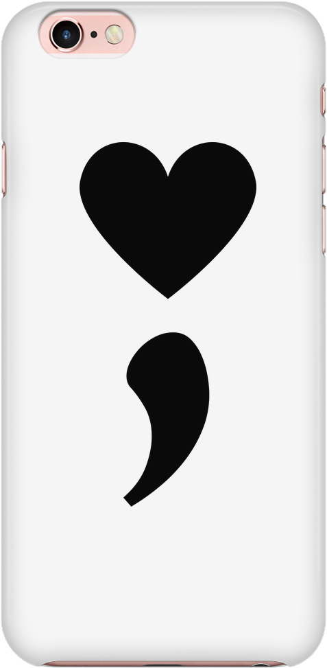 Semicolon Heart Phone Case - Semicolon Phone Case (1024x1024), Png Download