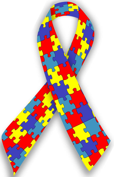 Autism Awareness Ribbon Clipart - Autism Spectrum Disorder Ribbon (388x600), Png Download