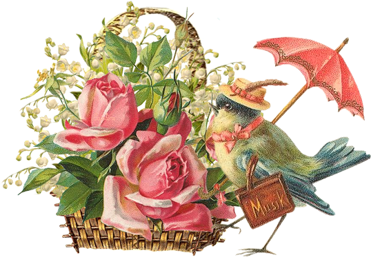 Flores Vintage Png - Vintage Flowers Clip Art (538x373), Png Download