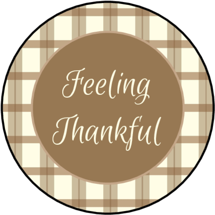 "feeling Thankful" Circle Labels - Thanksgiving Celebration (500x500), Png Download