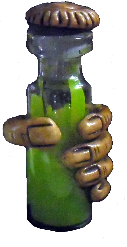 Ghoulish Hand With Vial Of Green Slime - Illustration (926x1389), Png Download