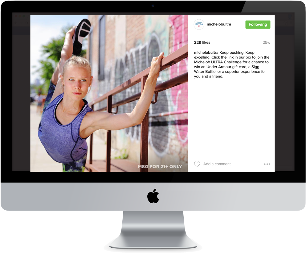 Michelob Ultra Social Video On Ultra's Facebook Page - Diseño Web 2015 (1000x882), Png Download