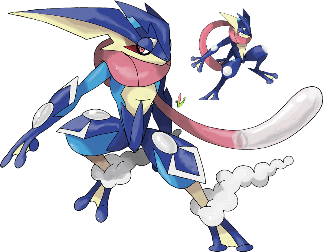 Mega Greninja - Green Ninja Pokemon Mega Evolution (1078x850), Png Download