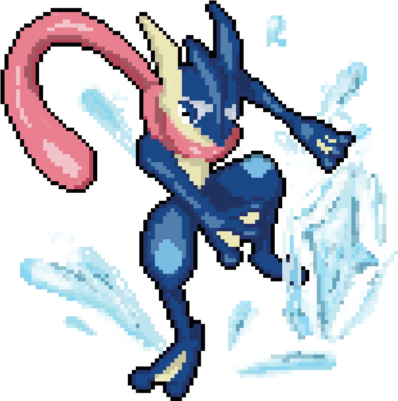 Greninja Transparent Pixel Art Image Free Stock - Pixel Art Pokemon Green Ninja (800x800), Png Download