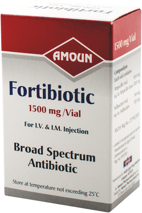 Ampicillin / Sulbactam 1500 Mg Iv,im Vials - فورتى بيوتك (720x720), Png Download