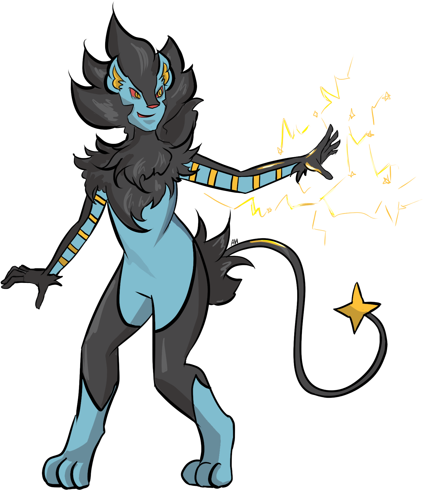 Wild Luxray Appeared - Cartoon (1506x1748), Png Download