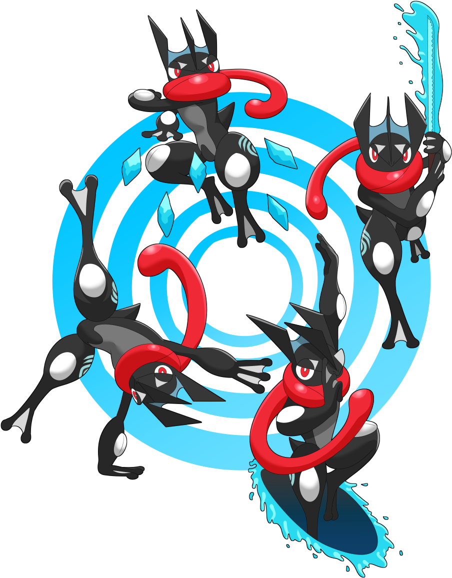 Greninja Moveset For Zhen Ninja - Fur (1034x1235), Png Download