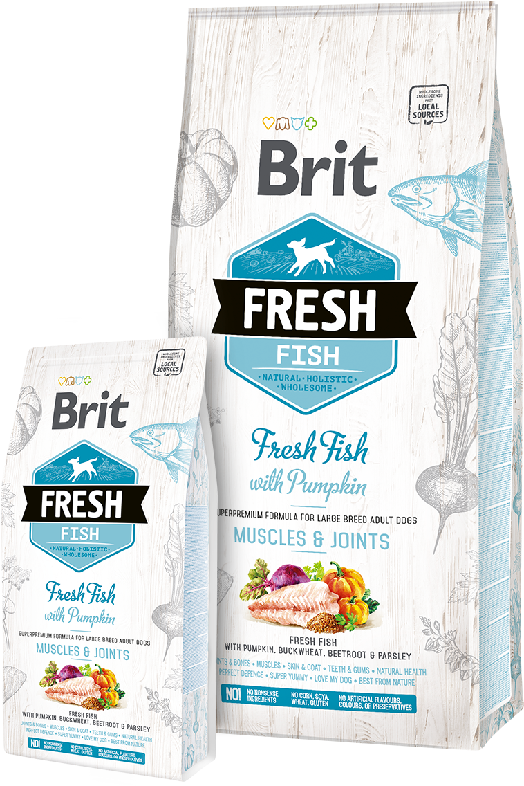 Brit Fresh Fish With Pumpkin Adult Large Muscles & - Brit Fresh (1200x1600), Png Download