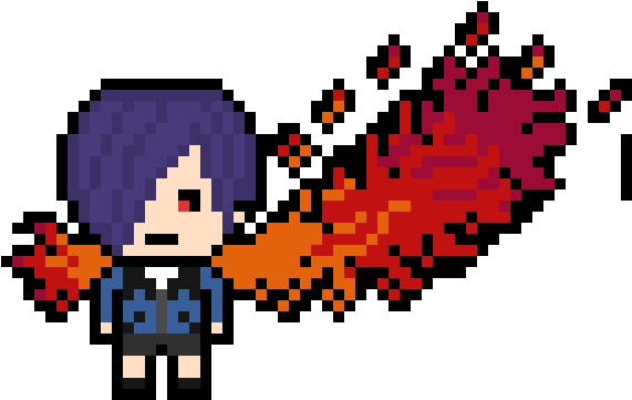 Tokyo Ghoul Danganronpa-like Pixel Arts - Pixel Art Tokyo Ghoul (570x370), Png Download