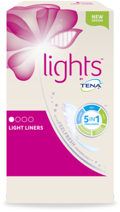 Lights By Tena Light Liners For Women With Small Urine - Lights By Tena (311x500), Png Download