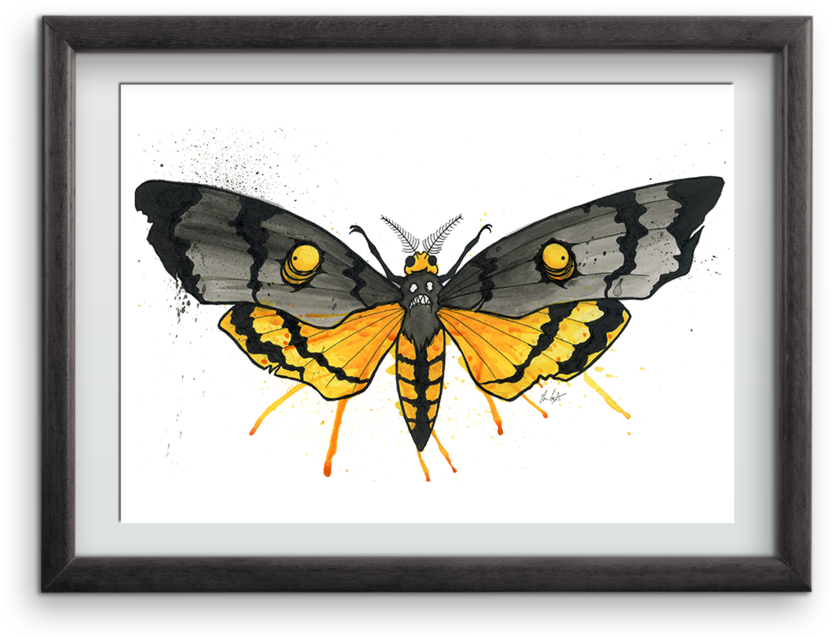 Goth Moth Art Print - Picture Frame (1024x1024), Png Download