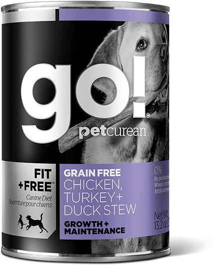 Go Fit Free Grain Free Chicken, Turkey Duck Stew Recipe - Go Canned Dog Food (470x610), Png Download