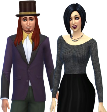 This Is My Third Generation Goth Family With Alexander - Cornelia Goth Sims 4 (591x394), Png Download