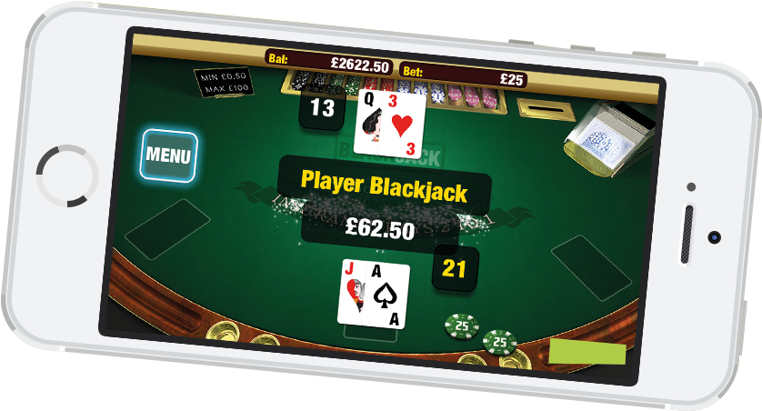 Mobile Blackjack - Mobile Casino Blackjack (871x486), Png Download