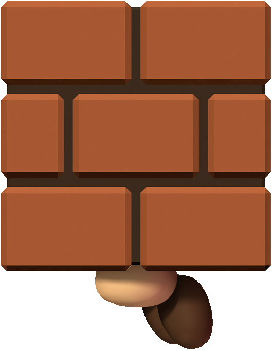 Block Goomba Mario Wii 2 - Mario Brick Block (529x682), Png Download