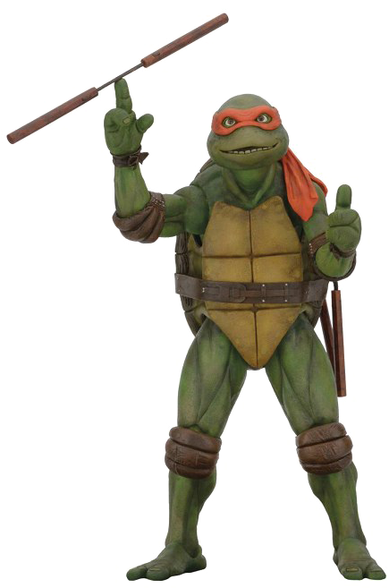 Ninja Turtles Png Image Background - Tmnt 1990 Turtles Movie Michelangelo 1:4 Scale Action (475x662), Png Download