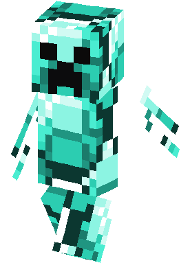 Diamond Creeper Skin - Minecraft Skins Creeper Diamond (317x453), Png Download