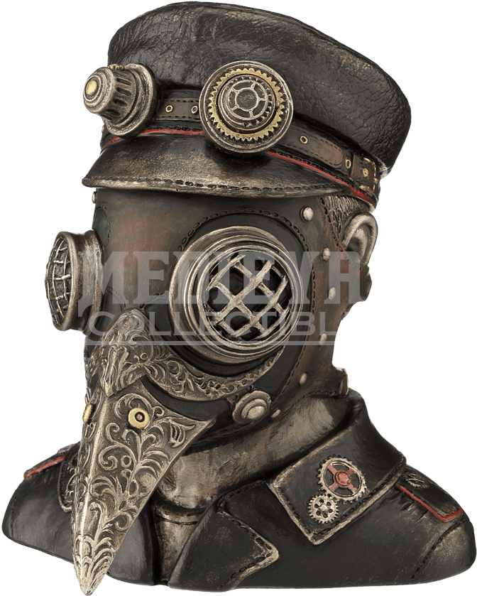 Steampunk Plague Doctor Bust Trinket Box - Plague Doctor Steam Punk (850x850), Png Download