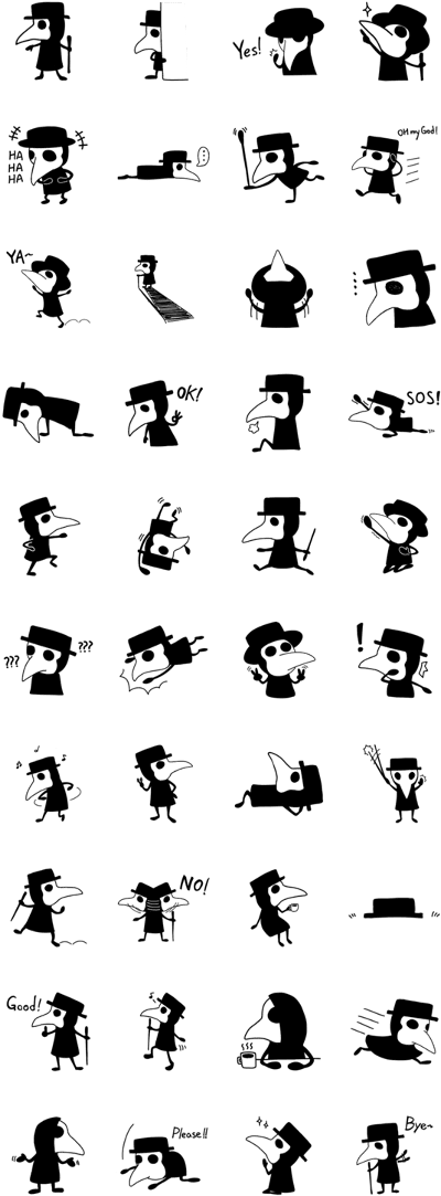 Small Plague Doctor - Sticker (420x1121), Png Download