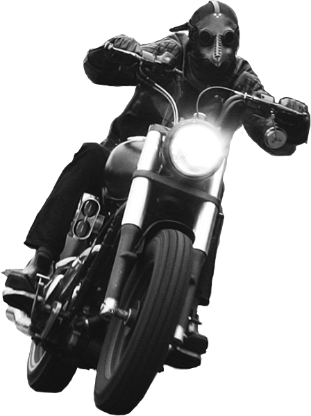 Plague Doctor Riding Motorcycle - Motorcycle (448x599), Png Download