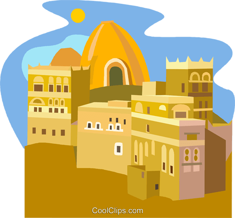 Clay House, Yemen - Yemen Vectors (480x444), Png Download