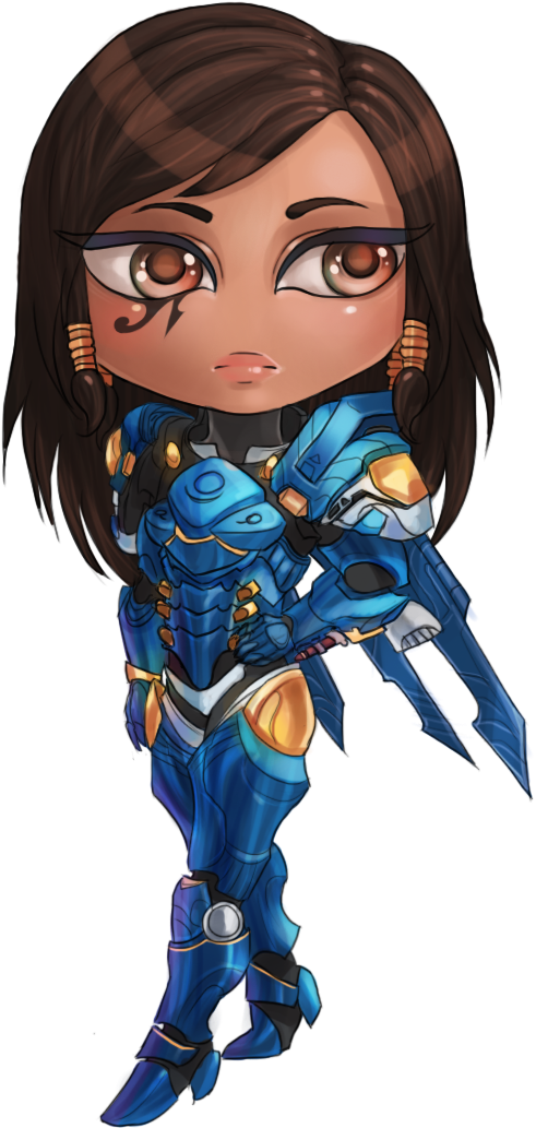 Overwatch Fictional Character - Pharah Chibi (805x1121), Png Download