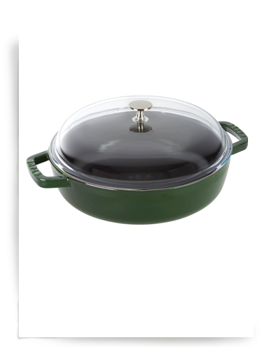 Universal Pan - Staub Cast Iron 4-qt Universal Pan - Basil (400x510), Png Download