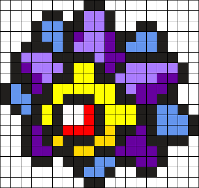 Starmie Pokemon Bead Pattern Perler Bead Pattern / - Pixel Art Pokemon Starmie (400x379), Png Download