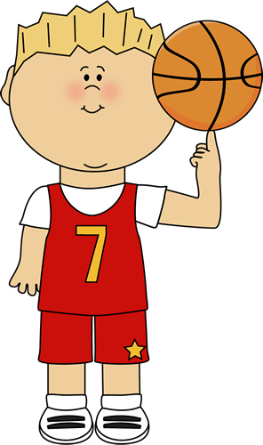 Boy Clipart Playing - Boy Basketball Clipart (296x500), Png Download