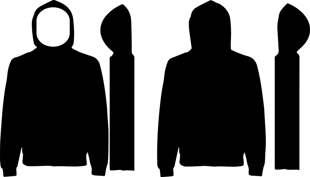 Free Hoodie Mock Up Vector-clean - Black Hoodie Design Template (1000x572), Png Download